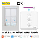 LoraTap 卷帘窗帘推式开关涂鸦智能生活电动马达连接 WiFi 兼容 Alexa 谷歌家居