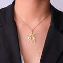 Hummingbird Flower Pendant Necklaces for Women Girls Stainless Steel Gold Color Chain Choker Animal Jewelry Birthday Gift