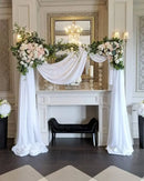 2pcs Sage Green Wedding Arch Chiffon Sheer Drapes ,Wedding Arch Drapes Sheer Backdrop Curtain for Wedding Ceremony Party Decor