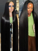 Peruvian 250% Density 32 34 inch 13x6 HD Lace Front Human Hair Wigs Straight Raw 13x4 Frontal Wigs Women Glueless Closure Wig
