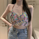 summer holiday beach camis lady sexy tassels crochet camisole women sexy tassels bikini camis female crochet halter bikini tops