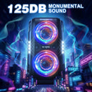 W-KING 250W MAX Party Wireless Bluetooth Speaker Portable Speaker 12 Custom Deep Bass Powerful Boom Box Design with USB Playback