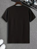 Men's casual round neck T-shirt with unique rabbit skull pattern - the perfect choice for summer