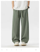 High Quality Summer Thin Men's Straight Tube Loose Ice Silk Wide Leg Casual Pants Breathable Jogging Fitness Baggy Casual Pants
