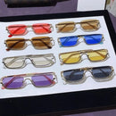 Luxury Brand Metal Half Frame Sunglasses Women Rectangle Shape Rimless Sun Glasses Men UV Protection Retro Punk Y2k Shades UV400