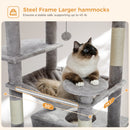 Multi-Level Cat Tree Tower with Scratching Posts&Board, Hammock, Cat Condo, Spacious Top Perch,Dangling Balls for Indoor Cats