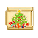 FUNIQUE Romantic Christmas Tree Snowman Sleigh Garland Italian Charm Links Fit 9mm Bracelet Stainless Steel DIY Jewelry Making