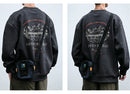 2025 Spring Mens Loose Fit Round Neck Hoodie Big Size Oversized Streetwear Hip Hop Retro American Casual Pullover Trendy Print