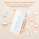 Tuya ZigBee Smart Light Switch 1 2 3 4 gang 2-way Control Touch Wall Switch With/No Neutral Wire Via Alexa Google Home Alice