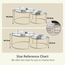 2Pcs Coffee Table Round 2 in 1 End Side Table Desk Nordic Marble Glass Home Sofa Tables Living Room Luxury Side Tables 60CM/80CM