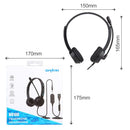USB/3.5mm Plug Headphones Wired Call Center Headset Monaural Corded Operator Headphone with Microphone for Laptop PC Computer