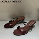 The 'Soleil' Square-Toe Silk Sandals
