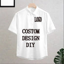 Men's shirt printed lapel summer short-sleeved Hawaiian simple new style daily vacation breathable casual and comfortable
