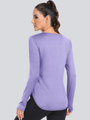 Women T-Shirts Sun Protection Sports Long Sleeves UV Protection Loose Breathable Running Yoga Clothes Fitness