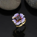 Classic Ladies Floret Jewelry Birthday Proposal Date Engagement Wedding Flowers Crystal Ring Size 6 7 8 9 10