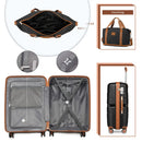 British Traveller Lightweight Hard Shell Luggage Set with TSA Lock, Spinner Wheels, 20" 24" 28" Travel Suitcases,Black