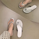 SUOJIALUN 2025 Summer New Brand Women Slipper Fashion Narrow Band Slip On Flip Flops Soft Flat Heel Outdoor Casual Dress Slides