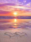 AZQSD 5D Diamond Art Painting Kits Seaside Sunset Bridge Picture Of Rhinestones Diamond Embroidery Scenic Mosaic Love Home Decor