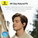 Baseus Bass BS1 NC -40dB Realtime Adaptive ANC Wireless Earbuds Bluetooth 6.0 Semi-Open Earphones LDAC Hi-Res Audio 6-Mic AI ENC