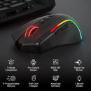 Redragon M612 PRO BT & 2.4RGB Gaming Mouse, 8000 DPI Wired/Wireless Optical Gamer Mice 11 Programmable Buttons & 6 Backlit Modes