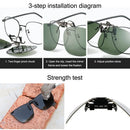 Metal Clip Clip-On Polarized Sunglasses Convenient Rimless Flip-up Sun Glasses for Prescription Glasses UV400 Polygonal Shades