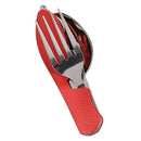 Cutlery Set Stainless Steel Cutlery Household Tableware Multifunctional Knife Sports Saucepan Foldable Camping Gear Spoon Bar