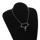 Silver Plated Captivity Skull Pendant Men\\'s Biker Punk Rock Necklace Gothic Halloween Jewelry Accessory