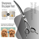Fenice CIQ Professional 7.0/7.5 Inch JP440C Dog Grooming Scissors Curved Chunker /Thinning Scissors for Dogs Cats and Other Pets