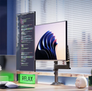 NB H180 Double monitor desk Holder Arm Gas Spring Full Motion 17"-27" LCD TV Mount ergonomic dual arm clamp bracket 2-9kgs each