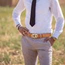 Men's Belt Metal G-Buckle PU Leather Belt High Quality Belts for Women Luxury Designer Brand Men's Black Belt