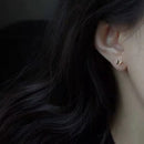 Cute Star Beads Tassel Stud Earrings Women Gold Plated Small Fresh Jewelry Zircon Earrings