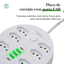 Line Filter, Electric Extension, Socket Extension, Socket Adapter, From Brazil, Coibeu, 10A, 110-220V, Usb Socket