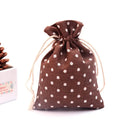 50Pcs/lot  (10x14cm) Linen Printed Cotton Gift Bags Packing Jewelry Drawstring Pouch Cosmetic Wedding Candy Wrappling Reusable