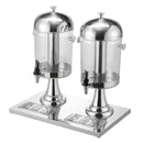 SucceBuy Beverage Dispenser 2.1 Gallon x2 Drink Dispenser, Stainless Steel + Plastic with Spigot Chamber Tray for Restaurants