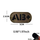 5*2.5CM 红外线反光血型 A B AB O POS NEG 臂章 魔术贴，战术徽章 服装贴纸 夜光