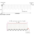4M Christmas Light Led Snowflake Curtain Icicle Fairy String  Outdoor Garland for Home Party Garden New Year Decoration