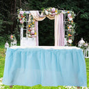 Disposable Table Skirts with Tablecloth Ruffled Plastic Table Skirt for Wedding Party Birthday Business Events Baby Shower White