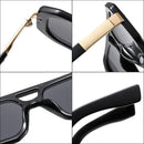 SHAUNA Double Bridges Women Luxury Sunglasses Retro Brand Designer Square Clear Gradient Shades UV400 Men Rivets Sun Glasses