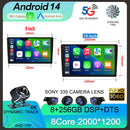 适用于Univers车载收音机的Android 14 双DIN Apple Carplay车载多媒体播放器 GPS Android Auto IPS屏幕 RDS DSP车载音响