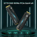 凡想 M.2 SSD 1TB 2TB 4TB 7400MB/s M.2 NVMe PCIe4.0 DRAM缓存 内置固态硬盘 适用于PS5 欧美本地发货 S770