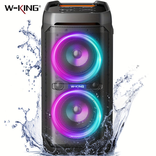 W-KING 100W RMS蓝牙音箱，IPX6防水，V5.3便携派对音箱，无线深沉低音/115dB巨响