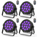 Fieryzeal 4件装80W RGBW PAR灯 DMX512控制平板舞台灯 14x6W 4合1 LED舞台效果灯 适用于DJ迪斯科酒吧音乐会