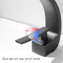 Black Bathroom Basin Faucet Deck Mount Black Chrome Washing Basin Mixer Water Taps Creative Hot Cold Water Crane Mixers