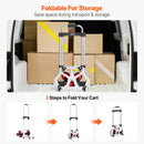 SucceBuy 260lbs Folding Hand Truck with Telescoping Handle & 2 Elastic Ropes Stair Climbing Cart Dolly for Warehouse Moving