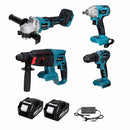 Drillpro Electric Power Tool Set 800N.M Electric Wrench Rotary Hammer 13mm Power Drill 125mm Angle Grinder For Mak 18V