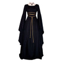 Women Dresses Vintage Medieval Cosplay Costume Ghost Witch Vampire Gothic Dress Halloween Christmas Masquerade Party Dress