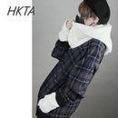 Japanese Harajuku Embroidery New Plush Dark Series Hat Student Boys and Girls Cat Ears Hats Scarf Winter Hat Y2K Halloween Cap