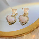 17KM 2Pcs Korea Pearl Earrings Set Irregular Dangle Earrings Heart Jewerly for Women Trendy Fashion Girls Wedding Gift 2022
