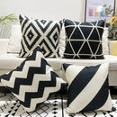 Black Geometric Linen Cushion Cover, Home Decor, Living Room Sofa Pillow Cover Decor, Suitable for Bedroom Car 40x40 60x60 50x50