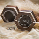Personalized Engraved Wedding Ring Box, Proposal Gift Acrylic Cover and Wood Base Custom Rings, Engagement Wedding Decorations